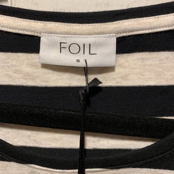 FOIL~ "NWT!!" ~   Striped top w/ pom-pom trim - Picture 2 of 11